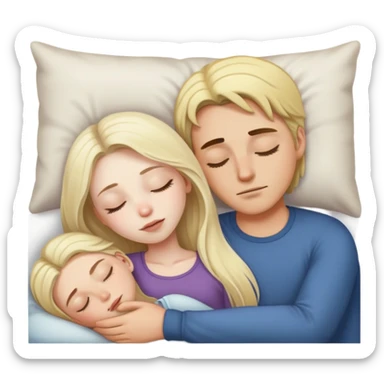 girl with long dark brown hair and pale skin sleeping with a man who is blonde sticker
