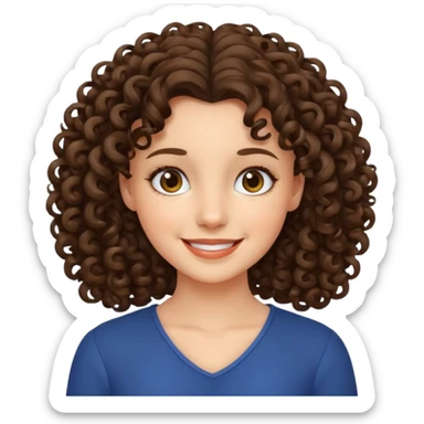 Emma brunette krøller sticker