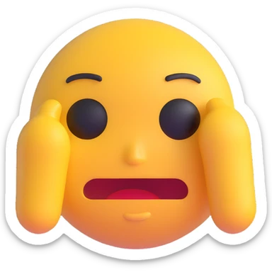 3D emoji of a sad face with a trembling mouth sticker