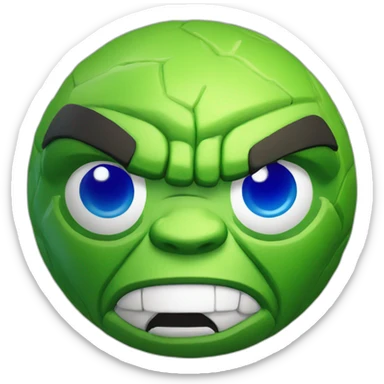 3d sphere with a cartoon Hulk skin texture sticker