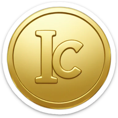 gold coin with "HC" symbol sticker