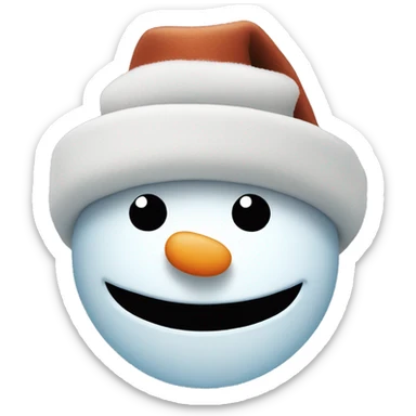 snowman face with a hat sticker