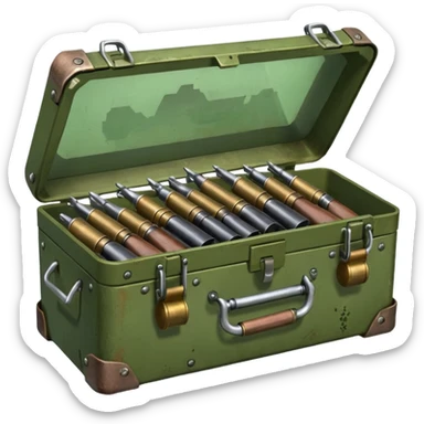 generate a very realistic weapon supply box sticker
