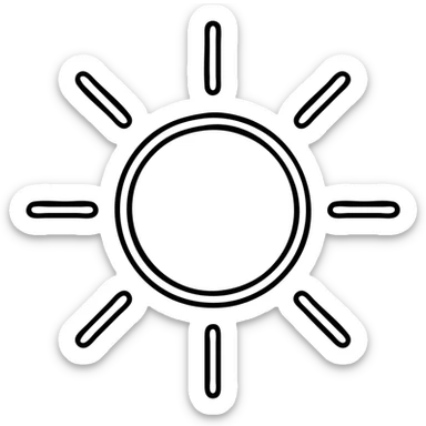 minimalist sun icon with simple lines and no extra details sticker