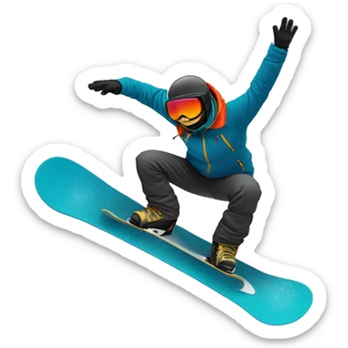 Snowboarder doing a method grab sticker