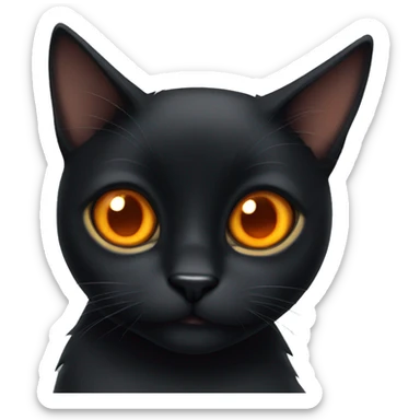 Black cat with orange eyes  sticker