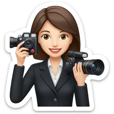 female papparazzo tabloid journalist sticker