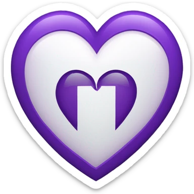 A purple heart with a prominent crack in the middle sticker