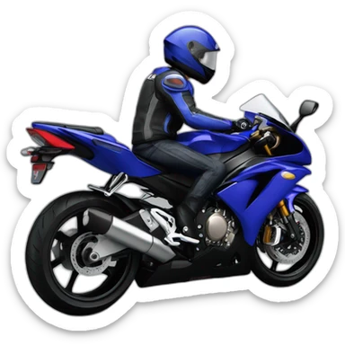 dude riding yamaha r6 2009 sticker