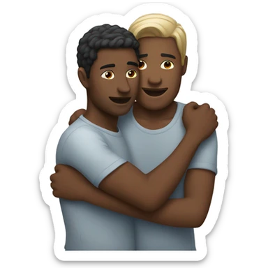 Two men cuddling.  sticker