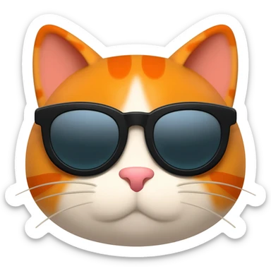 Cat wearing sunglasses sticker