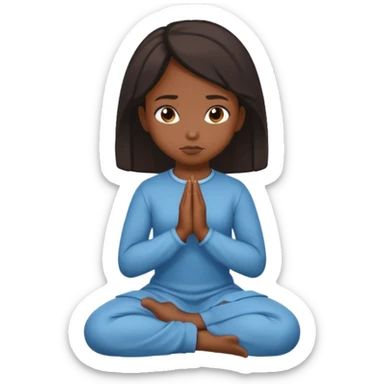 Black girl praying on knees sticker
