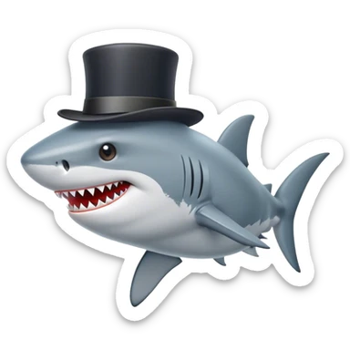 shark with tophat sticker
