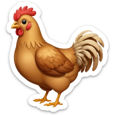 small light brown chicken full body no comb sticker