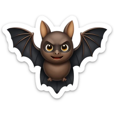 black bat with wings spread sticker