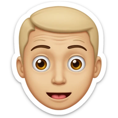 man making silly weird face sticker