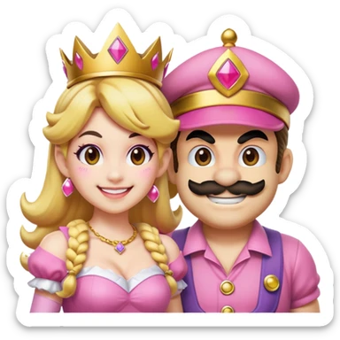 Wario and princess cosplay duo sticker