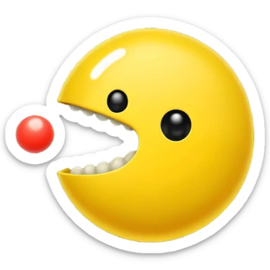 PAC man eating dots sticker