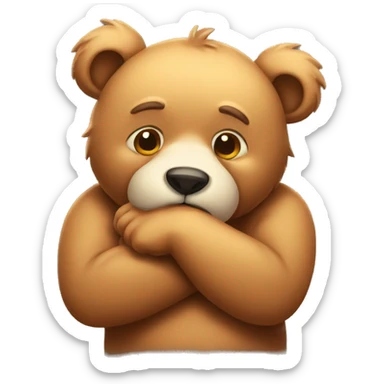 Thoughtful bear scratching his chin sticker