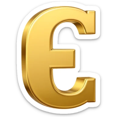 Symbole de currency en or en forme de lettre F précise, seul, 3D, brillant, style emoji simple et lisible sur fond uni. pas une autre lettre

Fcoins sticker