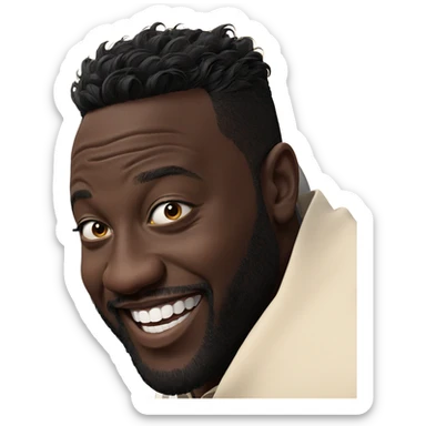 smiling dark-skinned male portrait sticker