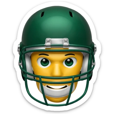 College football player helmet in dark green color  sticker