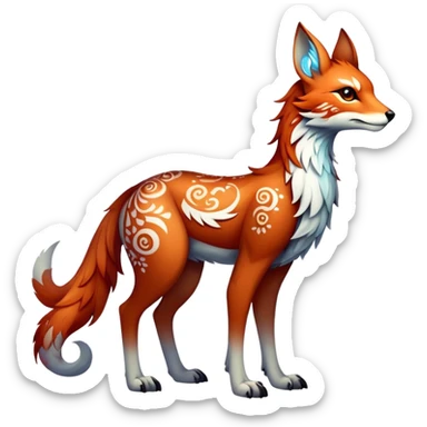 Falvie-Fionbri-fantasy-creature, full body, with markings sticker