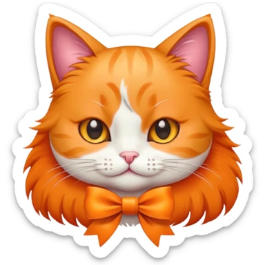 Cat wearing a bow  sticker