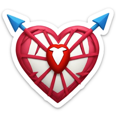 Spiderman heart with arrows in it sticker