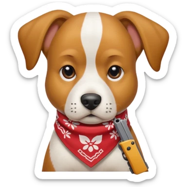 Dog wearing like a cholo and holding a Glock  sticker