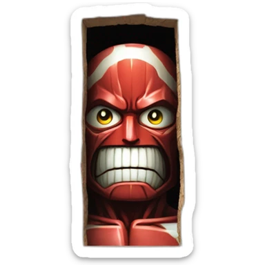 colossal titan behind a wall sticker
