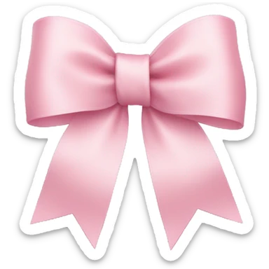 light pink ribbon bow sticker