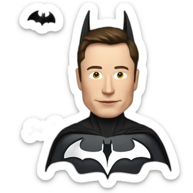 Elon musk wear the Batman costume  sticker