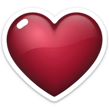 Burgundy love heart sticker