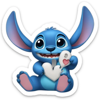 Stitch-bleu-assis-en-fesant-un-coeur-avec-ses-mains sticker