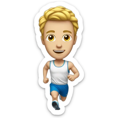 White man runner sticker