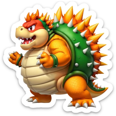 Bowser  From Mario Side Half Side View sticker