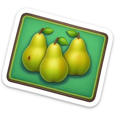 a doormat with four pears sticker