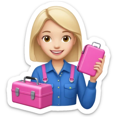 nig girly cellphone with a pink mini toolbox sticker