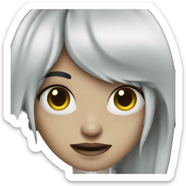 Zombie girl with black hair smile sticker