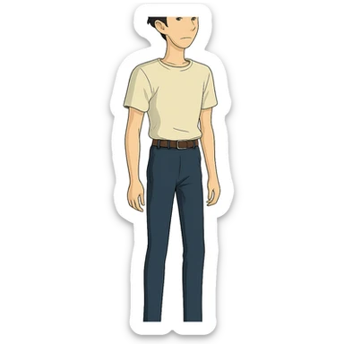 slim ectomorph male body type, standing sticker