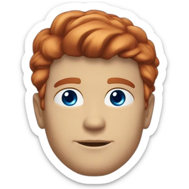 Space captain Blue eyes neatly combed back red hair handsome chiselled jaw sharp cheekbones sticker