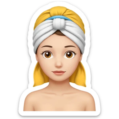 rosto de uma mulher com uma faixa de toalha na cabeça sticker