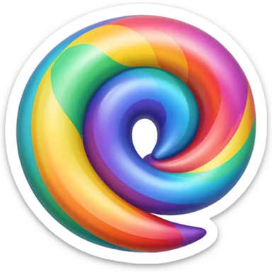 soft flowing swirl of rainbow colors sticker