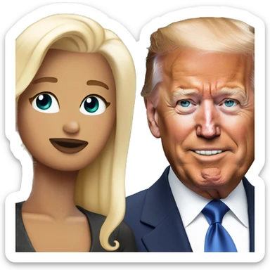 Donald Trump and Joe Biden face to face in love sticker