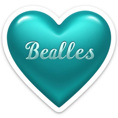 Teal heart with Belles wording sticker
