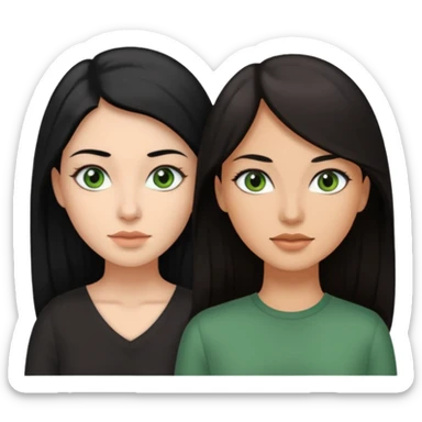 enemies chico pelo negro ojos grises chica pelo castaño largo ojos verdes sticker