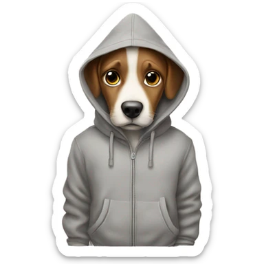 Dog wearing a hoodie ￼ sticker