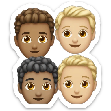 four white friends sticker