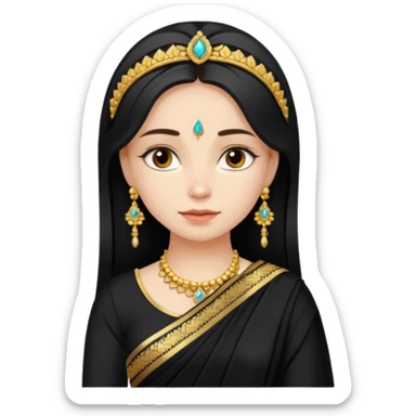 Russian girl in Indian blacksaree show full image sticker